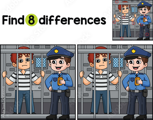 Police Man and Prisoner Find The Differences