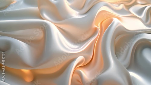 Abstract animation showcases textured white fabric folds. photo