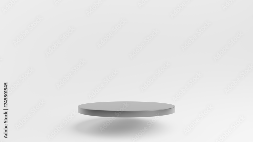Black empty podium or pedestal for product presentation on white background. 3d rendering Black empty podium or pedestal for product presentation on white background. 3d rendering