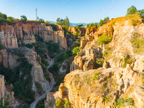 Yuanmou soil forest landscape in Chuxiong, Yunnan, China photo