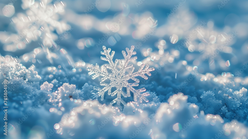 Snow in winter close-up. Macro image of snowflakes, winter holiday background. Frosty pattern. christmas snowy winter snowflakes falling background cinematic. Decorative winter border with snowflakes. Snow in winter close-up. Macro image of snowflakes, winter holiday background. Frosty pattern. christmas snowy winter snowflakes falling background cinematic. Decorative winter border with snowflakes.