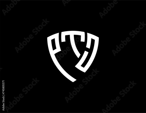 PTJ creative letter shield logo design vector icon illustration photo