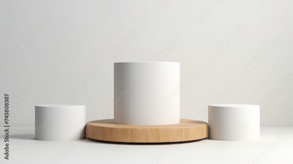Horizontal Cylindrical round White Catwalks for branding, promotion, presentation of Cosmetics, product. Stage, Mockup, Pedestal, Banner with copy space. Horizontal Cylindrical round White Catwalks for branding, promotion, presentation of Cosmetics, product. Stage, Mockup, Pedestal, Banner with copy space.