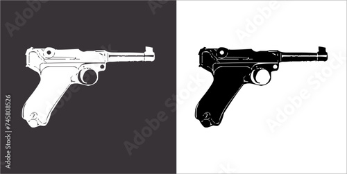 Illustration vector graphics of gun icon