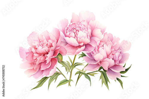 pink Peony Watercolor Illustration