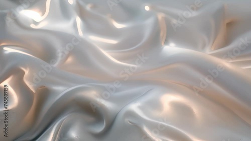 White fabric folds ripple, creating mesmerizing animation. photo