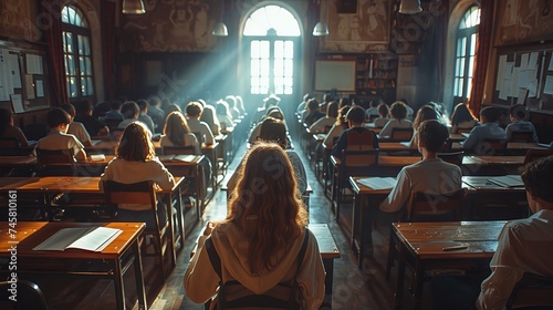  school classroom of teenagers