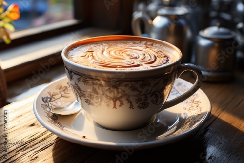 Drink Coffee Cup Cup of Breakfast Breakfast Breakfast  generative IA
