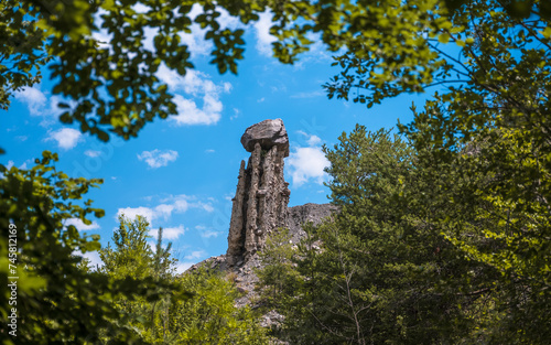 Tableau sur toile Aerial photography by drone of the rock formations, the Demoiselles Coiffées in