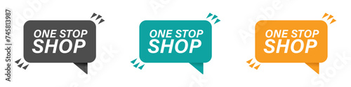  Ones stop shop vector label illustrations set