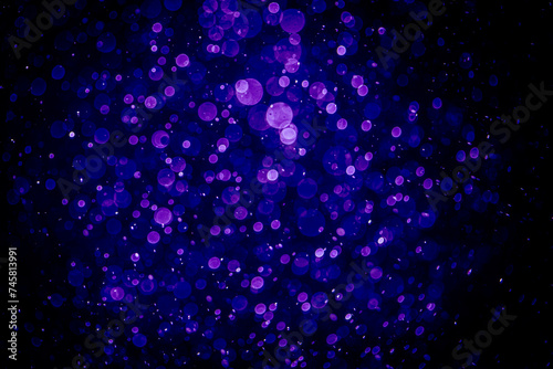 Blurred photo with purple violet and blue dots visible glittering  shining brightly look and feel luxurious