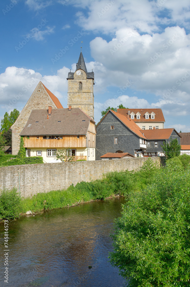 Village of Themar,River Werra,Thuringia,Germany