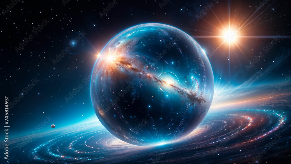 A floating planetanaphon of a galaxy. AI A floating planetanaphon of a galaxy. AI
