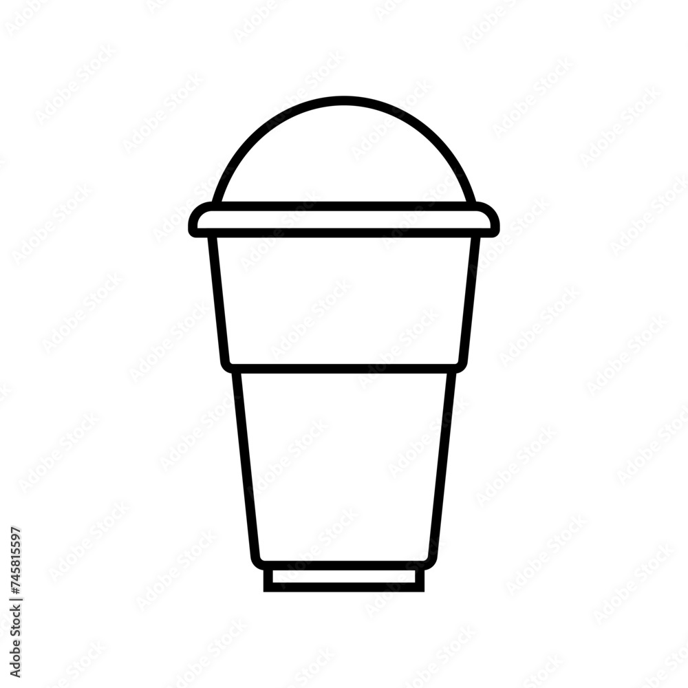 Cold drink icon. Milkshake, smoothie, iced coffee or bubble tea icon Cold drink icon. Milkshake, smoothie, iced coffee or bubble tea icon
