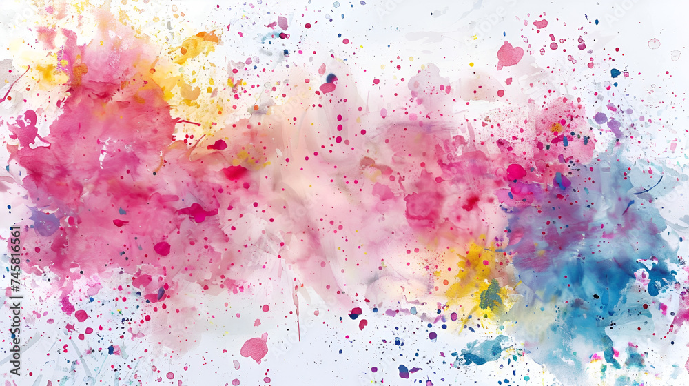 Colored powder explosion on a white background,Abstract watercolor on white background with movement. colorful watercolor explosion

