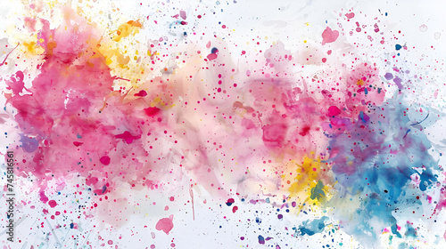 Colored powder explosion on a white background,Abstract watercolor on white background with movement. colorful watercolor explosion
