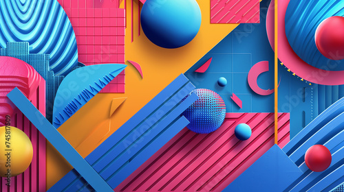 Abstract 3D background with vector geometric illustrations.