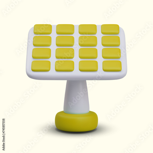 Solar battery on stand. Panel for converting sunlight into electricity
