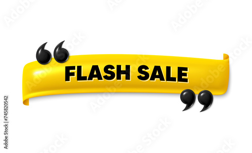 Flash Sale. Special offer price sign. 3d ribbon banner. Vector