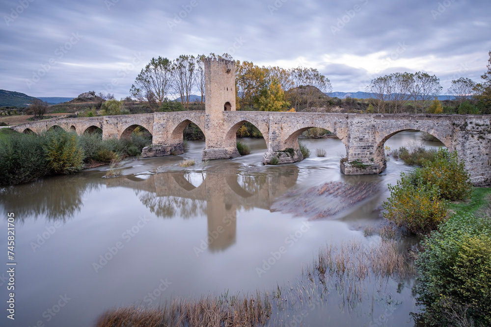 medieval bridge of Frías, Romanesque origin, Frías, province of Burgos, region of Las Merindades, Spain