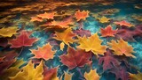 Autumn Leaves Underwater Oasis :  Add touches of shimmering light to create an ethereal underwater oasis that defies expectations ,Generative AI