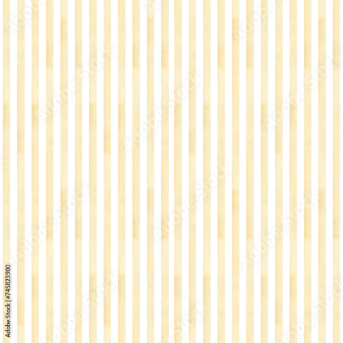 A seamless pattern with yellow watercolor stripes, hand-drawn on a white background. This illustration is suitable for designing textiles, wrapping paper, packaging, wallpaper, tableware, accessories