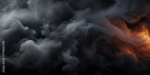 Black graphite background with smoke 3d