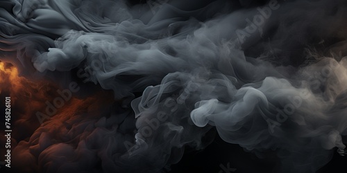 Black graphite background with smoke 3d