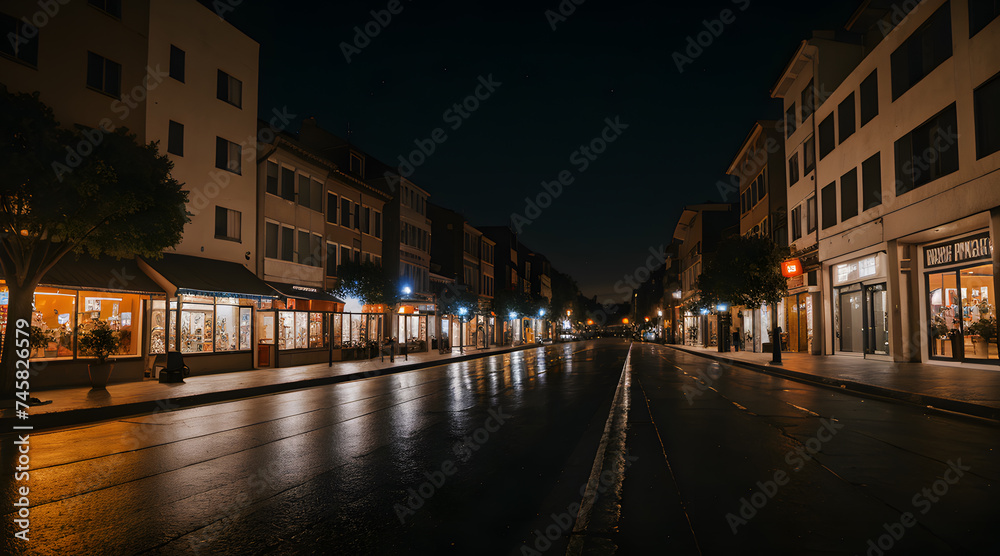 empty street in the night