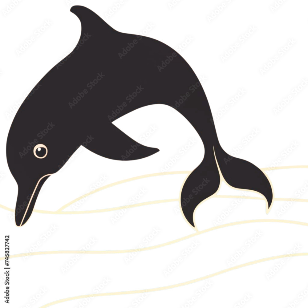 Fototapeta premium dolphin silhouette vector illustration