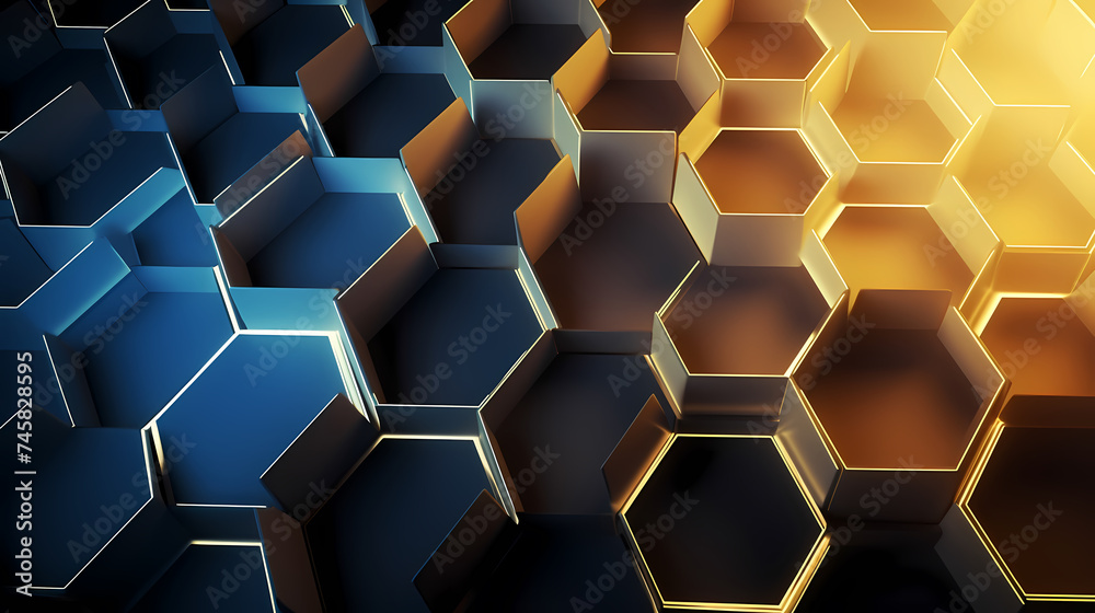 A bunch of hexagons stacked on top of each other in a hexagonal pattern A bunch of hexagons stacked on top of each other in a hexagonal pattern