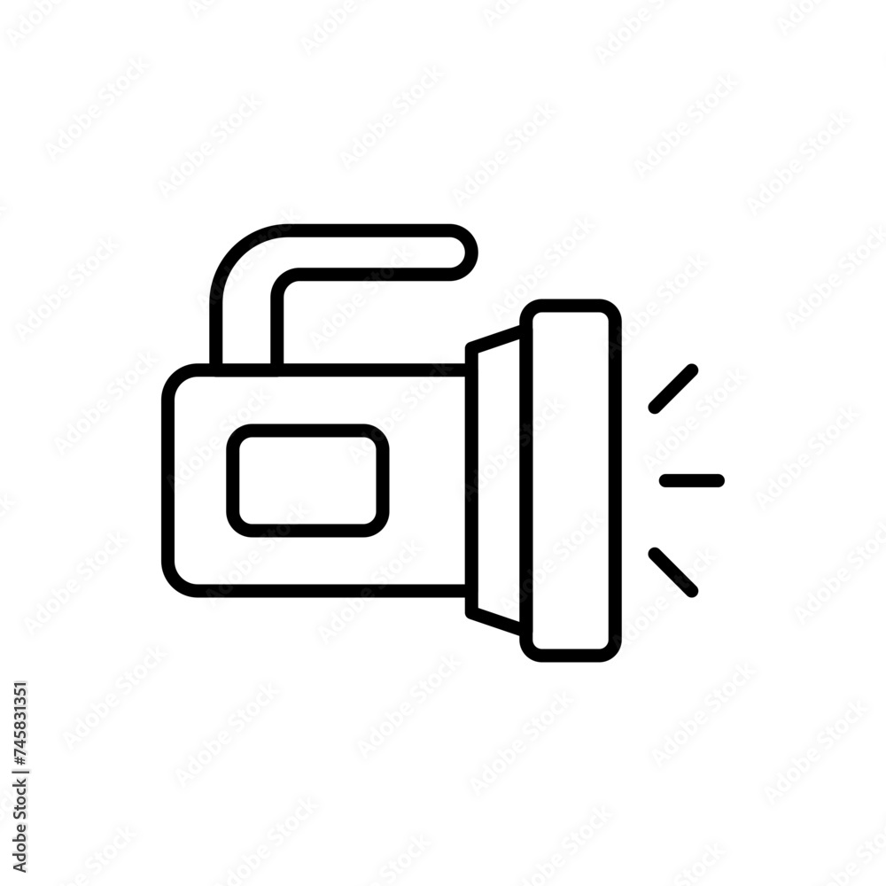 Flashlight outline icons, minimalist vector illustration ,simple transparent graphic element .Isolated on white background Flashlight outline icons, minimalist vector illustration ,simple transparent graphic element .Isolated on white background