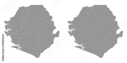 Sierra Leone map with provinces, administrative divisions. Vector illustration.