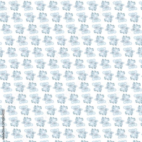 Photography seamless pattern koala