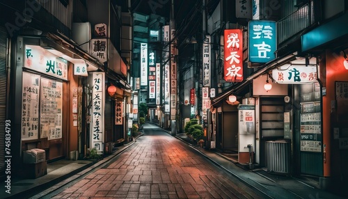 tokyo city in the night, street at night, night scene, city in the night photo