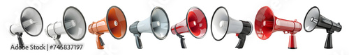 3D Rendering Pack of a Announcement Megaphone on Transparent Background - Ai Generated