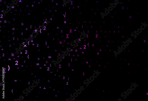 Dark Pink, Blue vector template with math simbols.