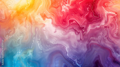 Rainbow Marble Swirl Background: Vibrant Rainbow Colors in Swirling Marble Pattern