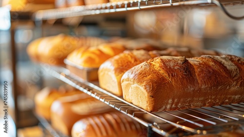 Freshly baked bread with a golden crust