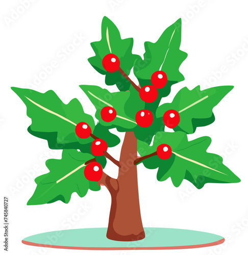 christmas tree with red berries