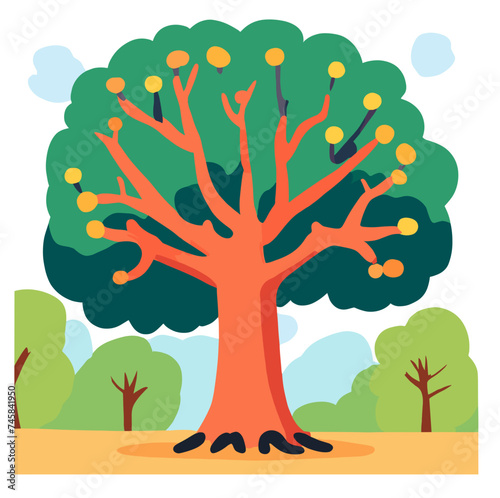 illustration of a tree in the forest