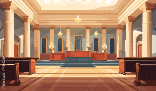 court vector flat minimalistic asset isolated illustration