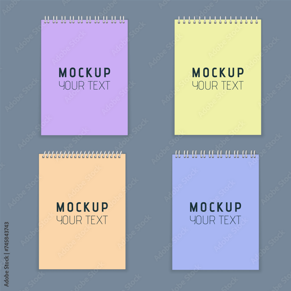 Paper notes on stickers, notepads and memo messages torn paper sheets. White and colorful striped note, copybook, notebook sheet. Office and school stationery, memo stickers.