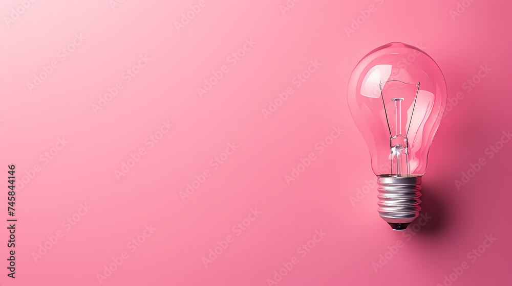 top view of light bulb on solid pink background top view of light bulb on solid pink background