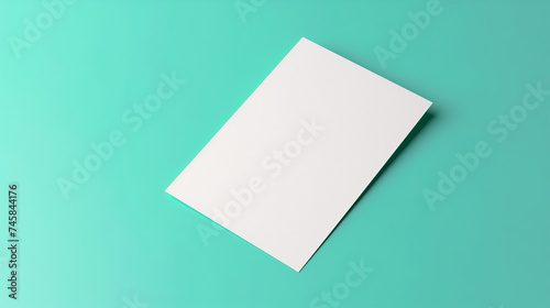Blank white paper mockup on a solid background