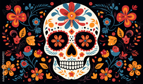 Day of the Dead vector flat minimalistic isolated vector style illustration