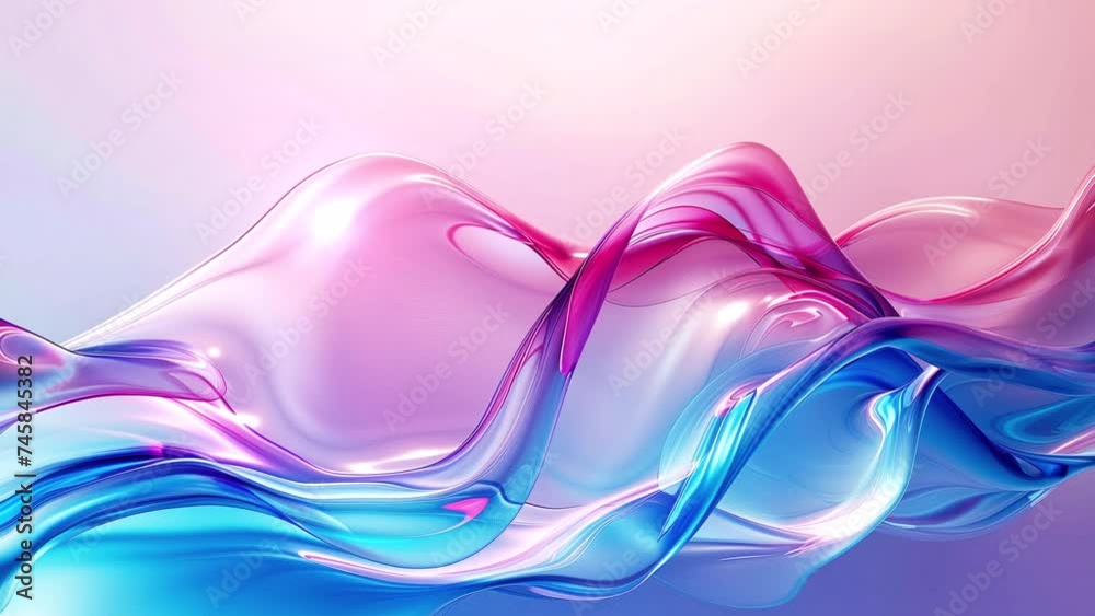 Abstract flowing Fluid waves. Gradient Seamless Looped Animation Background. liquid texture, glass material. water surface animated stock footage. live Wallpaper, beautiful backdrop