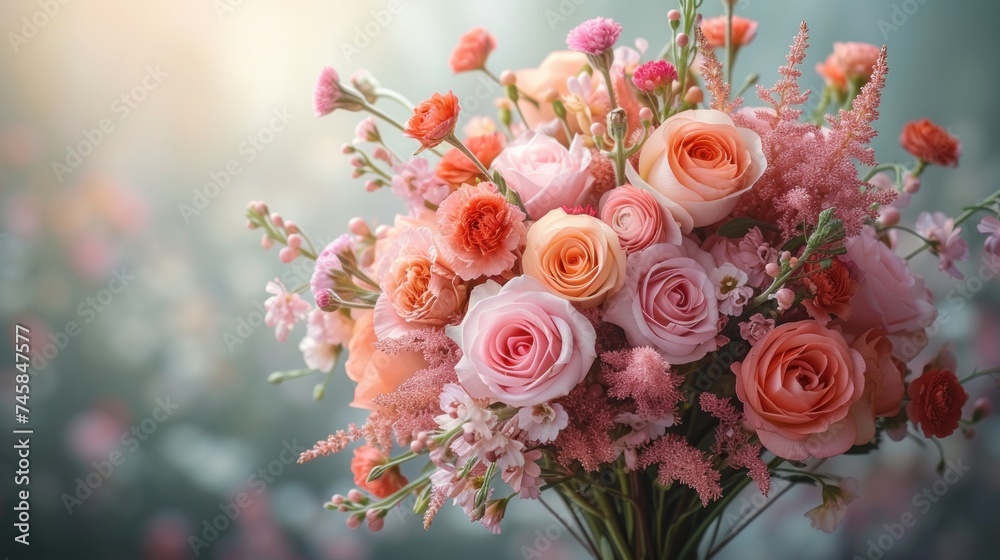 Beautiful flowers on a delicate background with copy space. Romantic background. Wedding invitation. Valentine's Day. Birthday. International Women's Day, Mother's Day concept. Beautiful flowers on a delicate background with copy space. Romantic background. Wedding invitation. Valentine's Day. Birthday. International Women's Day, Mother's Day concept.