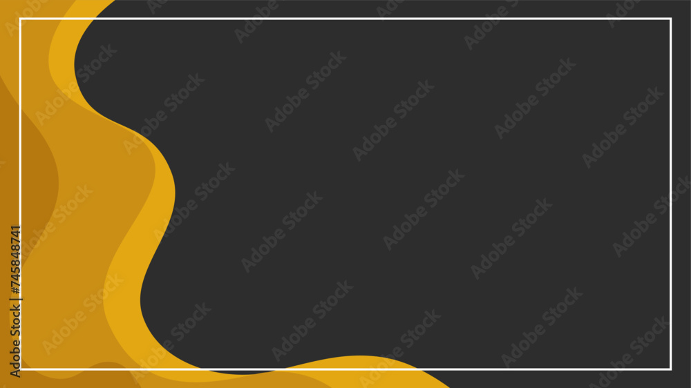 black and yellow blank horizontal template background with empty space ...