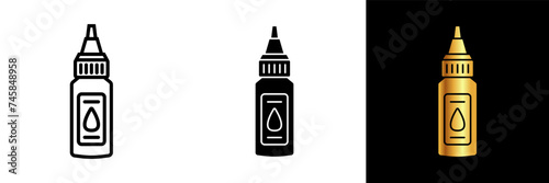 Tattoo ink bottle, representing creativity, self-expression, and the artistry of tattooing. This icon is a perfect addition for tattoo parlors, artist portfolios, or any design related to body art.